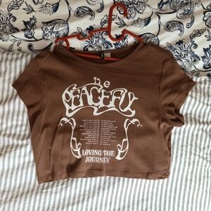 Brown Cropped Graphic Tee